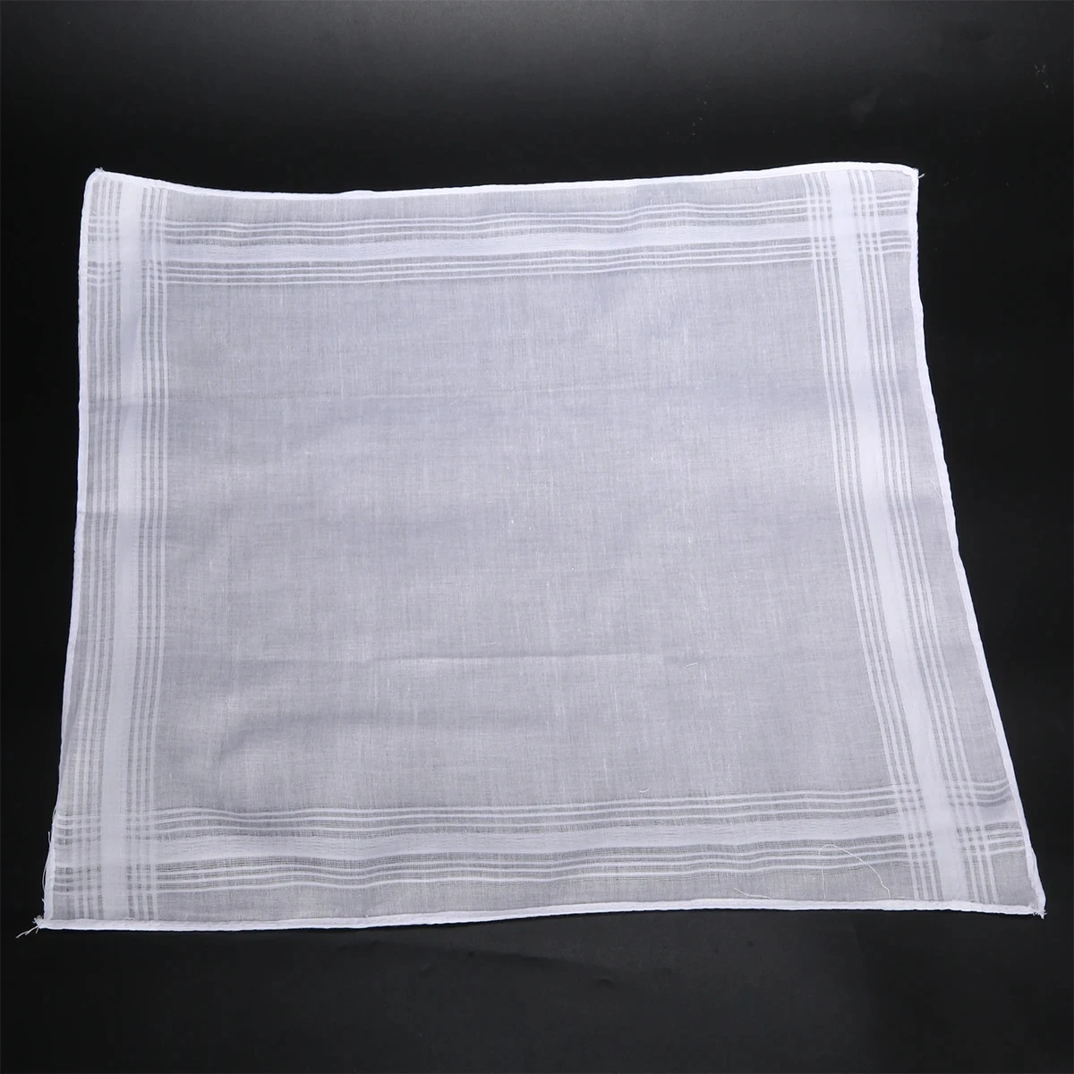 5pcs New White Pocket Cotton Handkerchiefs Reusable Hankie Hanky Special Square Shape Design With Stripe Men 40*40cm