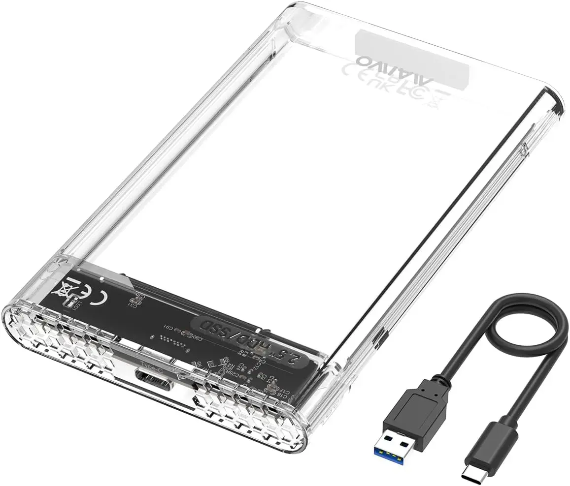 

2.5" SATA SSD/HDD Enclosure, USB C to SATA Adapter, 5Gbps, Tool-Free, 6TB Support, White