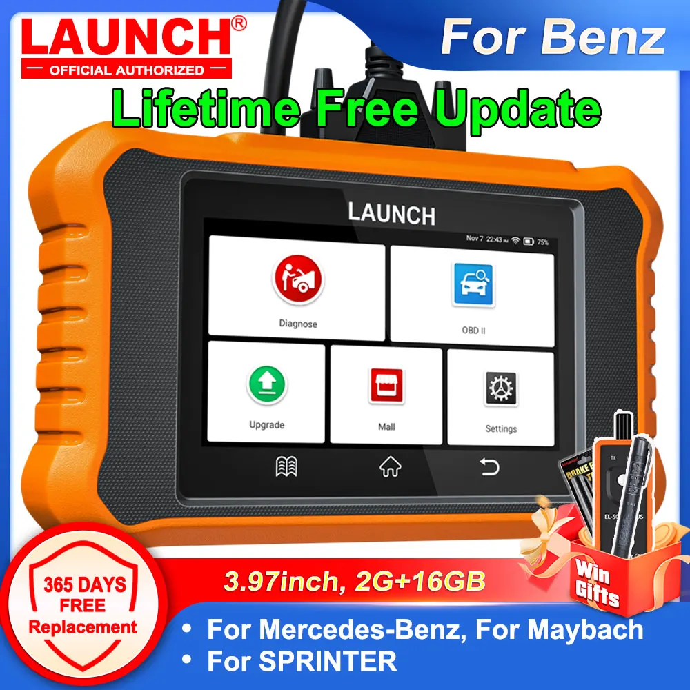 LAUNCH X-431 Creader Elite V2.0 For Benz for Maybach for SPRINTER All System Car Diagnostic Tool ECU Coding Active Test OBD Scan