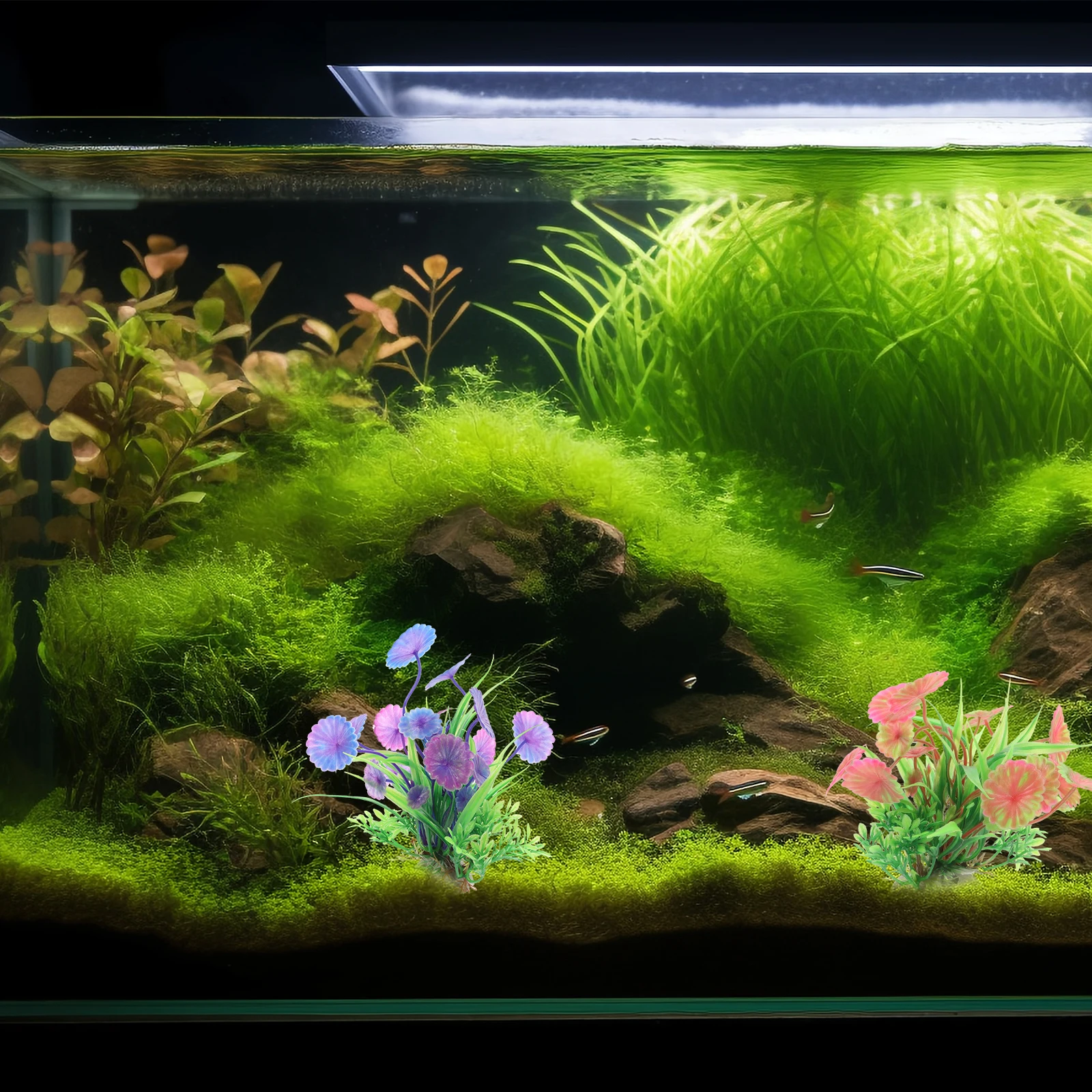 

3PCS Artificial Aquarium Decorative Fish Tank Plastic Plants for Aquatic Landscape Pet Supplies Easy Arrangement Long Lasting