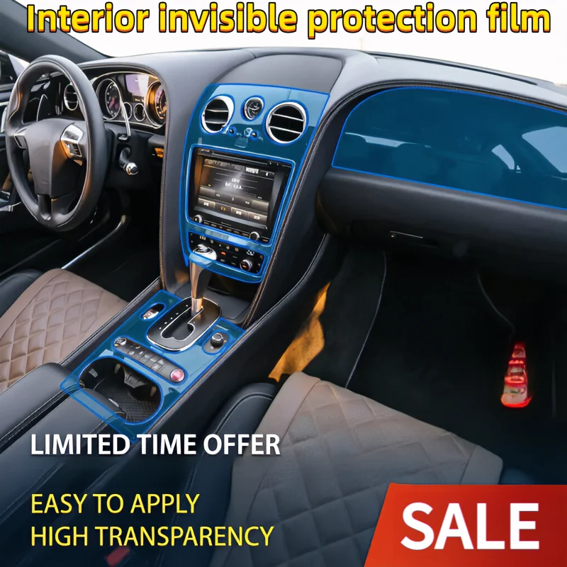 For Bentley Bentayga center console panel protective film interior film transparent invisible film car interior modification