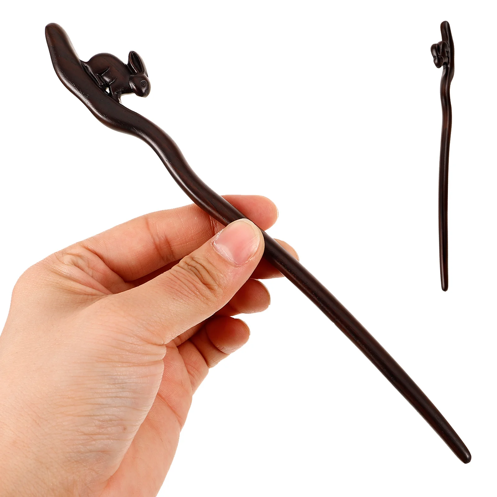 

Elegant Wooden Rabbit Hair Stick Smooth Edges Design for Women Formal Occasions Hanfu Party Cosplay Stage Wooden Hair Sticks