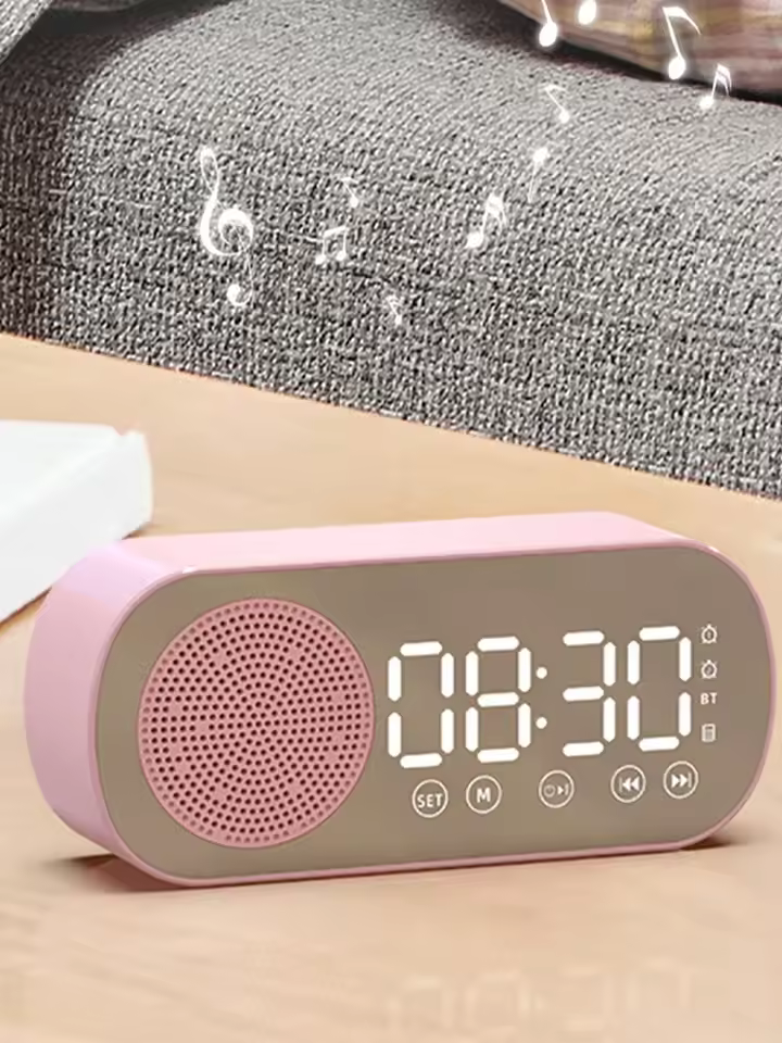 미니 AI 스마트 알람 시계 스피커 핑크