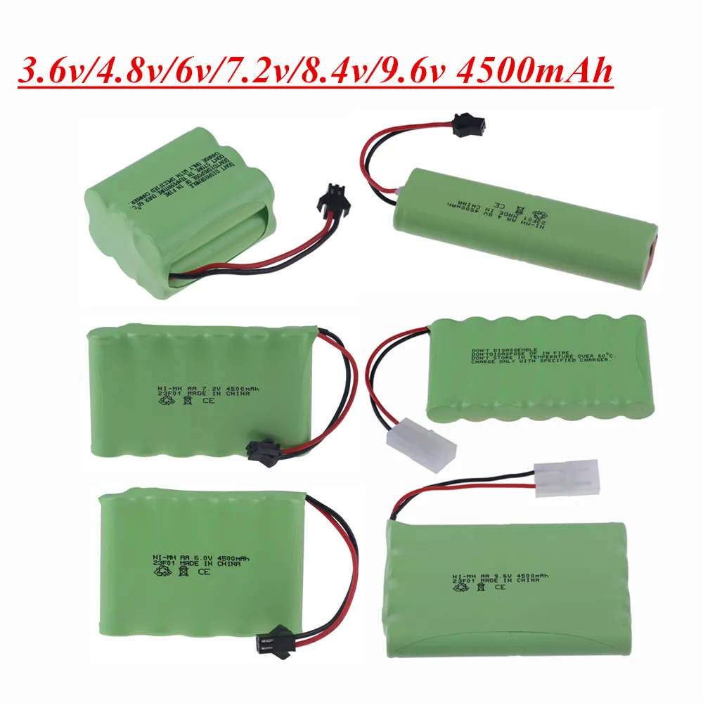 Akumulator 4,8 V/6 V/7,2 V/8,4 V/9,6 V 4500 mAh AA Nimh do zabawek Rc Samochody Czołgi Robot Pistolety Łodzie Akumulator Ni-MH 9,6 V 1 szt.