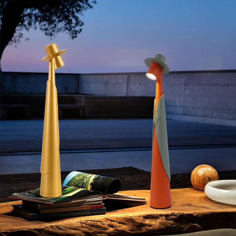 

creative desk lamp, ambient lamp, high-legged multifunctional living room and restaurant portable rechargeable desk lamp