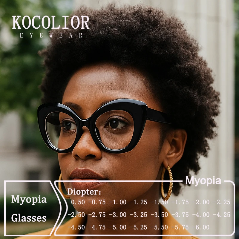 

Brand Design Irregular Acetate Frame Myopia Glasses Prescription Photochromic Anti Blue Light Women Shortsight Eyewear 0 to -600