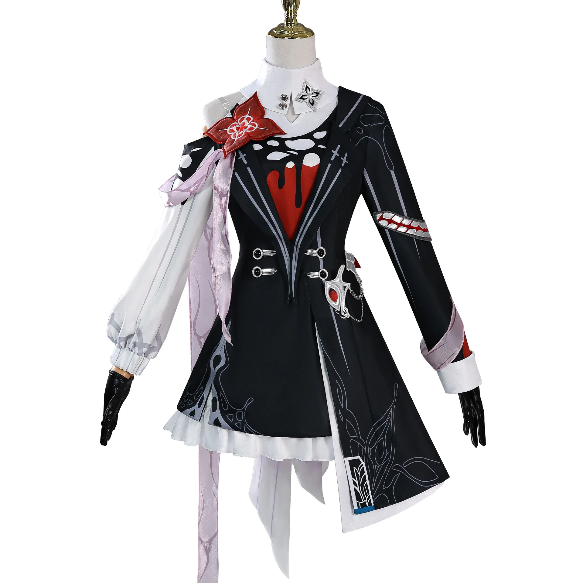 

Anime Stage Halloween Party Outfit Game Honkai Star Rail Evernight Cosplay Costume Full Set Pink Dress Cloak Bow Accessories
