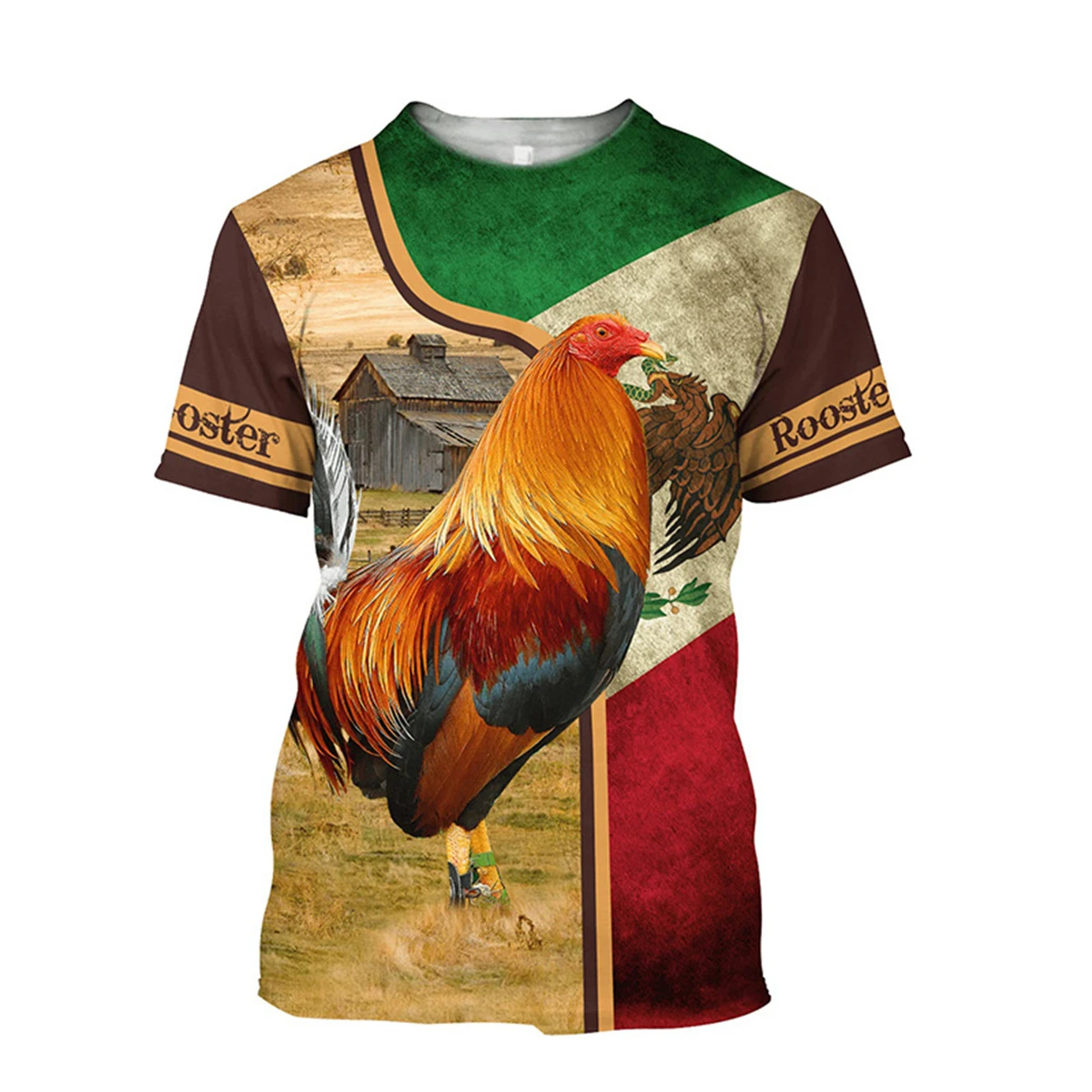 Unisex T-Shirts Hahn Kampf Muster T Shirt für Männer lustige Huhn 3D gedruckt T-Shirts Sommer lässig Kurzarm Rundhals Tops