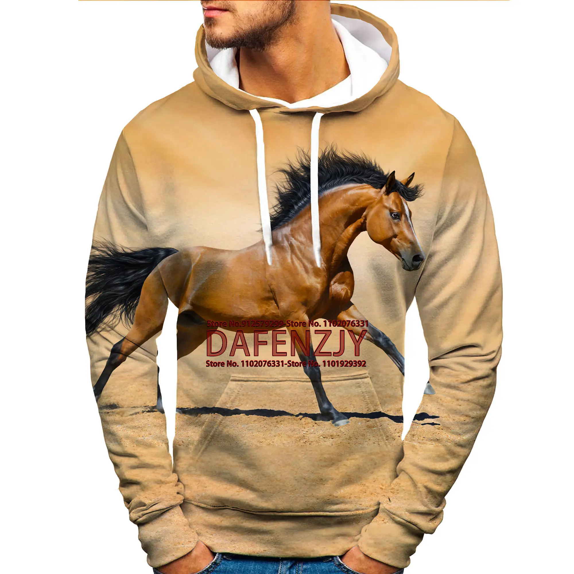 Wild Horses Running at Night 3d Printed Hoodies Unisex Cool Pullover Animal Graphic Sweatshirt Mens Street Pullover