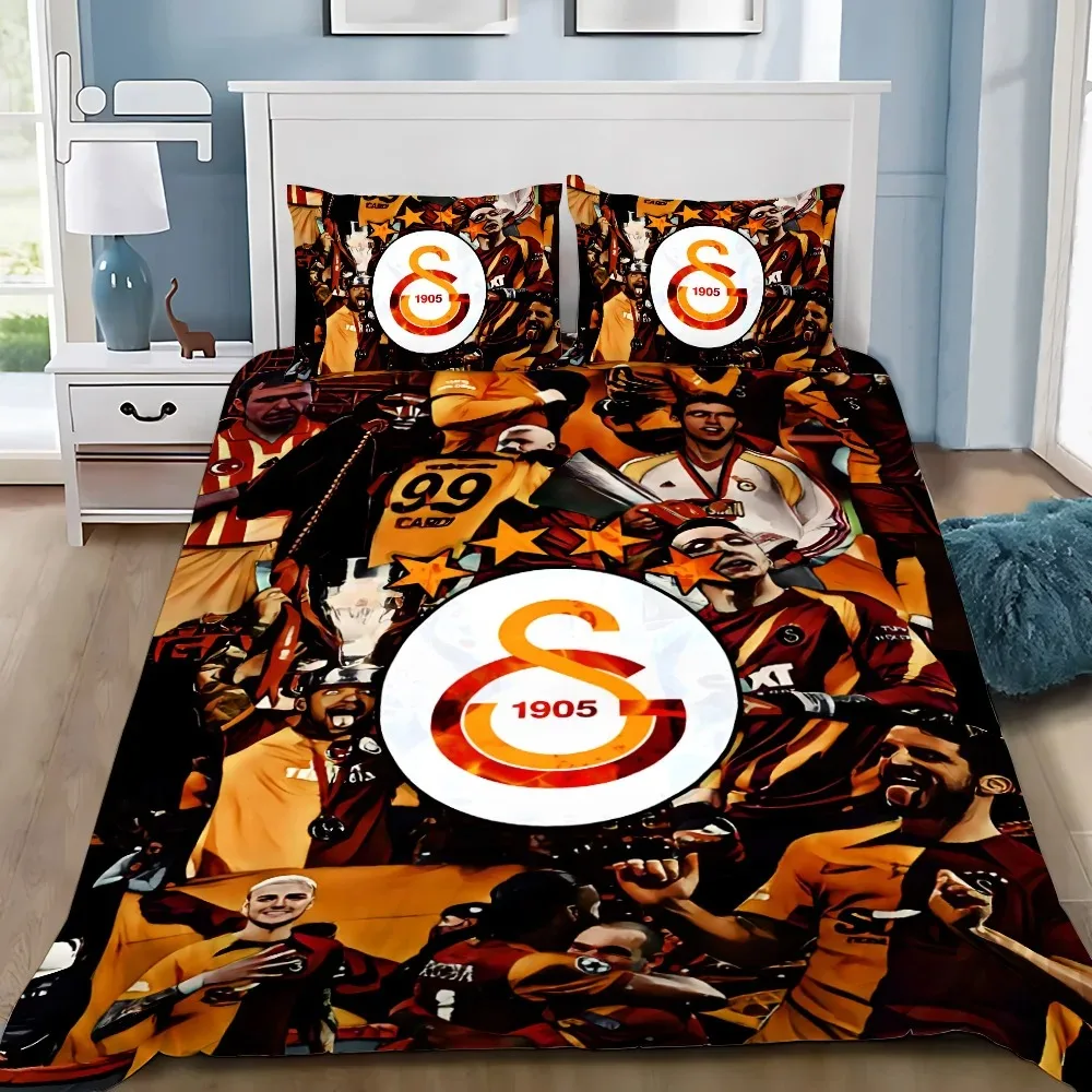Galatasaray طقم سرير مطبوع ثلاثي الأبعاد ، شعار نادي كرة القدم غطاء لحاف سادات للكبار فتاة صبي هدية ، هدية عيد ميلاد
