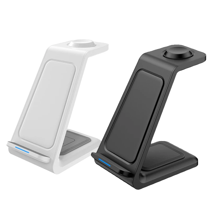 حامل شاحن لاسلكي سريع LED 30 وات محمول 3 في 1 محطة شحن لهاتف iPhone 15 14 13 12 11 Apple Watch 9 8 7 6 Airpods Pro