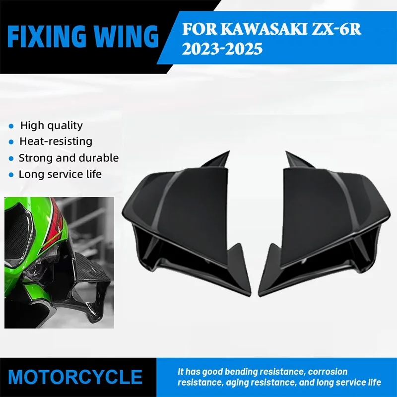 

Motorcycle Fixed Wing Side Winglet Windshield Wing Aileron For KAWASAKI ZX-6R ZX6R 2023-2025 Aerodynamic Wing Spoiler Fairing
