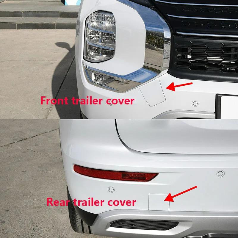 For Mitsubishi Outlander 2021 Front Rear Trailer Towing Eye Cover 6400L364ZZ 6410F499ZZ Bumper Tow Hook Cap