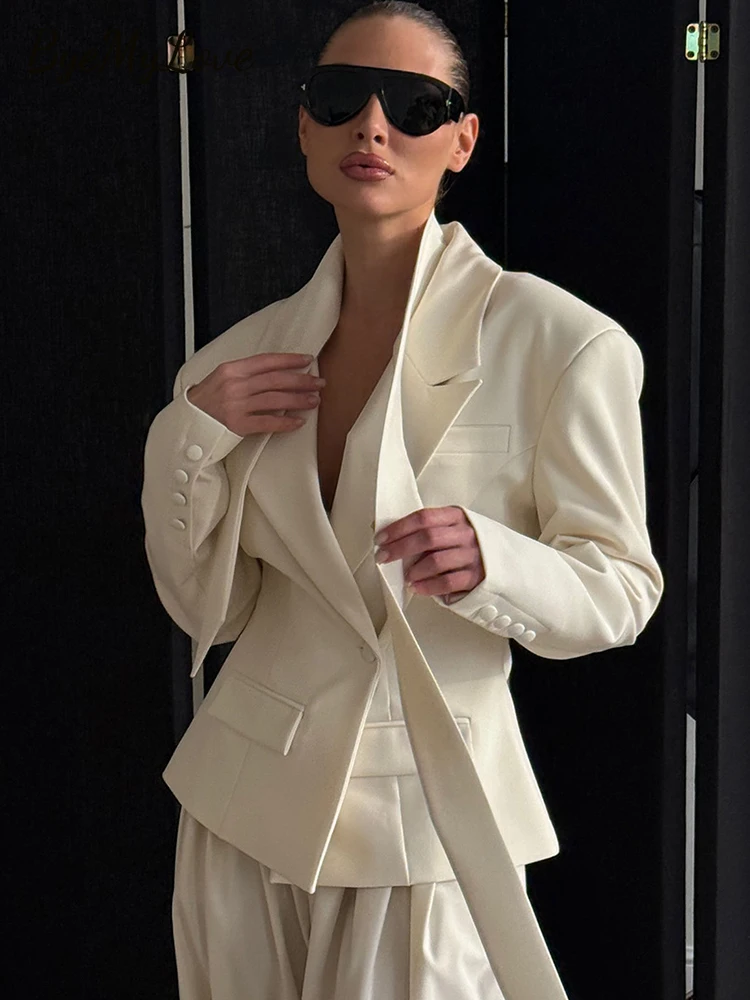 

ByeMyLove блейзер с v-образным вырезом и завязками на пуговицах, повседневный пиджак с длинными рукавами, элегантная деловая и повседневная одежда, осеннее пальто, верхняя одежда