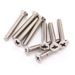 Parafuso principal escareado liso de aço inoxidável do parafuso, cruz Phillips, GB819, M1, M1.2, M1.4, M1.6, M2, M2.5, M3, M3.5, M4, M5, M6, M8, 304, 5 PCes, 10 PCes, 50 PCes