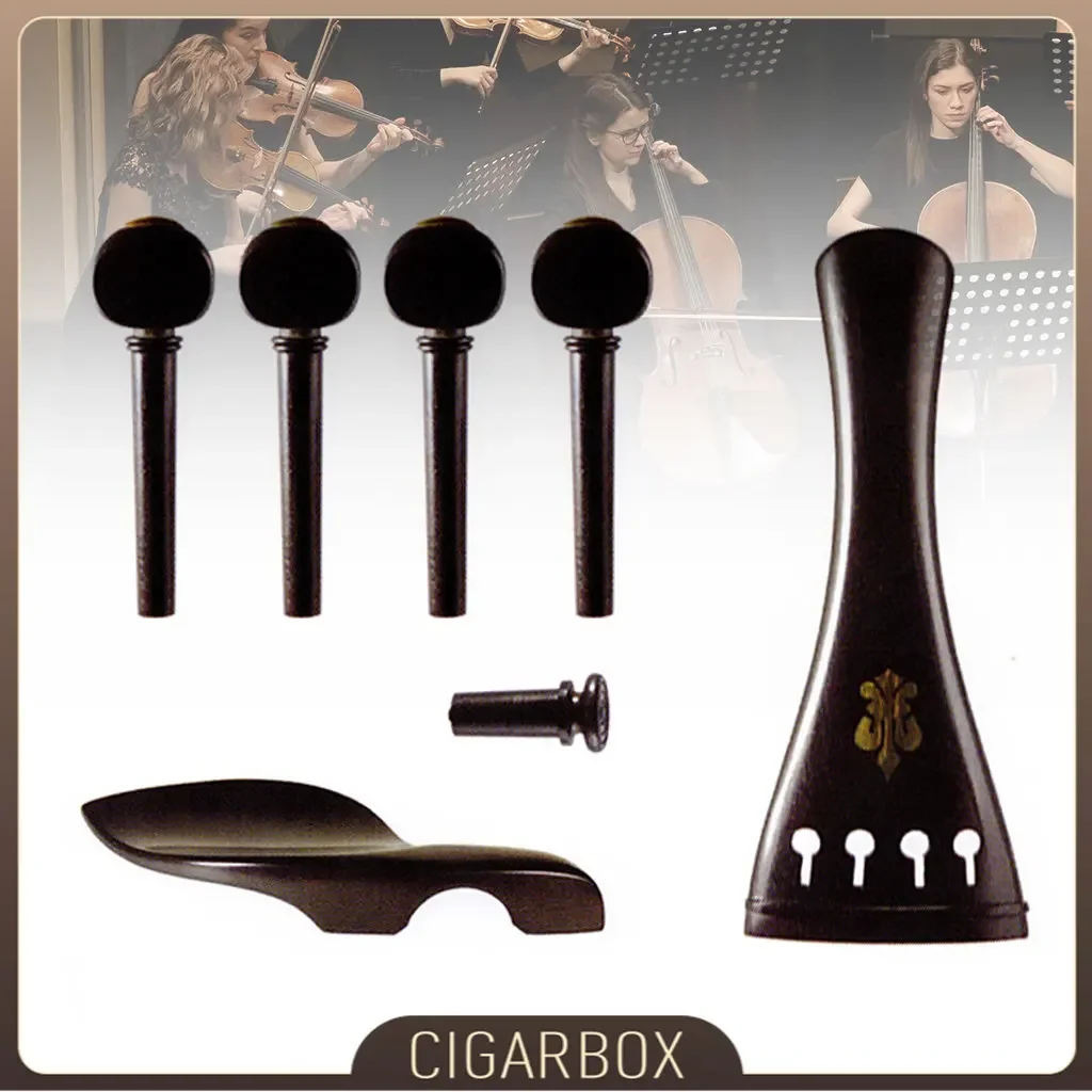 

Hill Style Violin Tailpiece 4 Tuning Pegs For 4/4 Ebony Violin Parts Accessories DIY Fiddle Shop