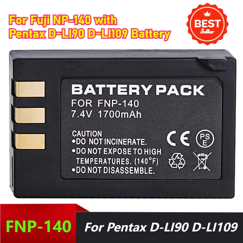 

7.4V 1700mAh Camera Batteries for Fujifilm NP-140 Battery for Pentax D-LI90 Digital Batteries