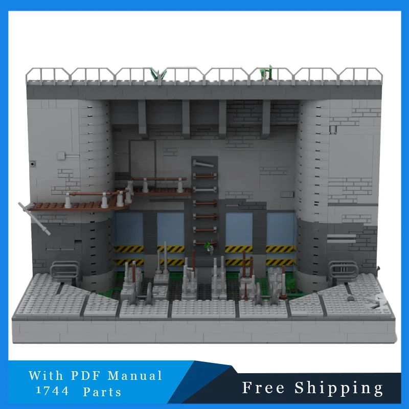 

1744 PCS Famous Game Concrete Anomaly Bath MOC Building Blocks Modern Architecture Model Set Children DIY Assembly Toys Gifts