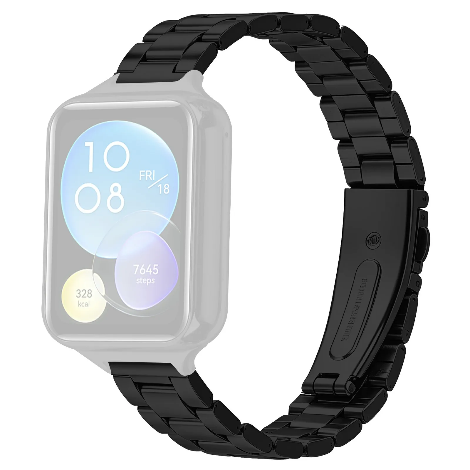 Watch Strap for Xiaomi Smart Band 10 Pro / 9 Pro / 8 Pro / Redmi Watch 6 / 5 / 4 Stainless Steel Three-bead Band with Folding Cl