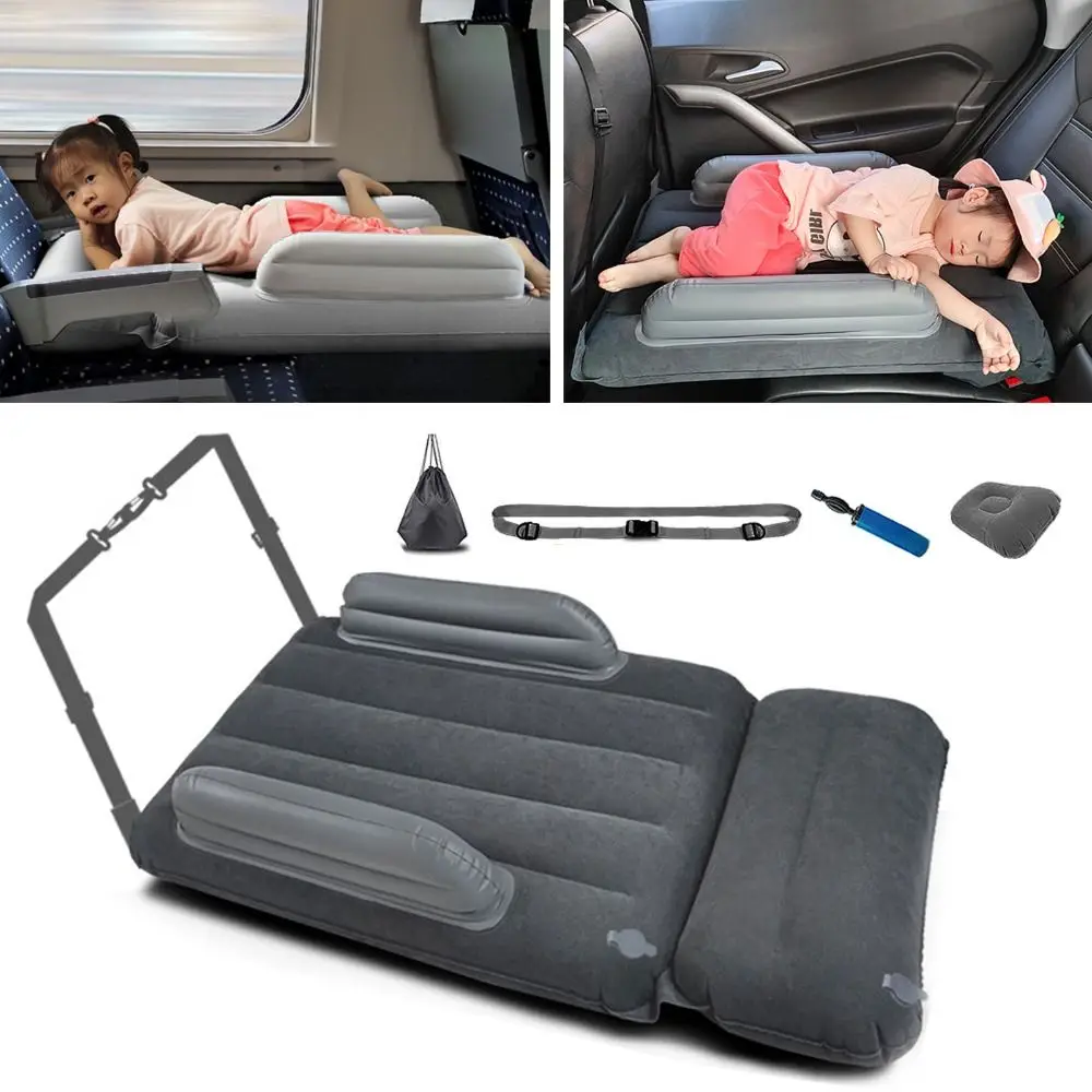 Pedales de cama de viaje para niños, colchón inflable, hamaca de Color sólido, extensor de asiento de cama de aire para bebé, riel de alta velocidad de larga distancia