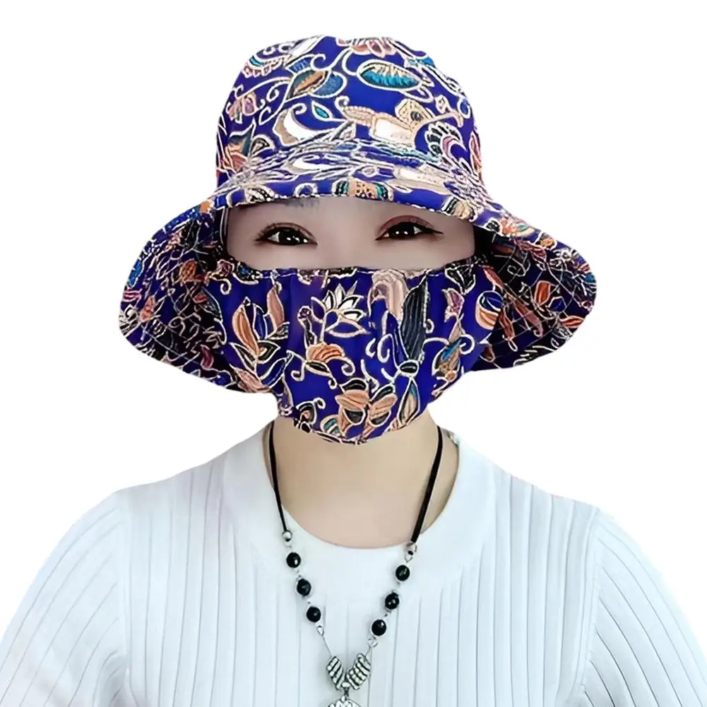 

2024 New Hat Summer Hat Face Integrated Picking Tea Uv Hat Covering Agricultural Outdoor C4w9