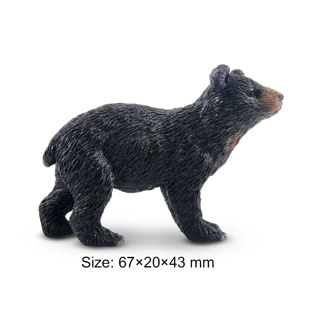 Toymany Simulation Black Bear Cub Wildlife Animal Animal Model Toy Mini Figures Dolls Action Figurines Toys Children Gift