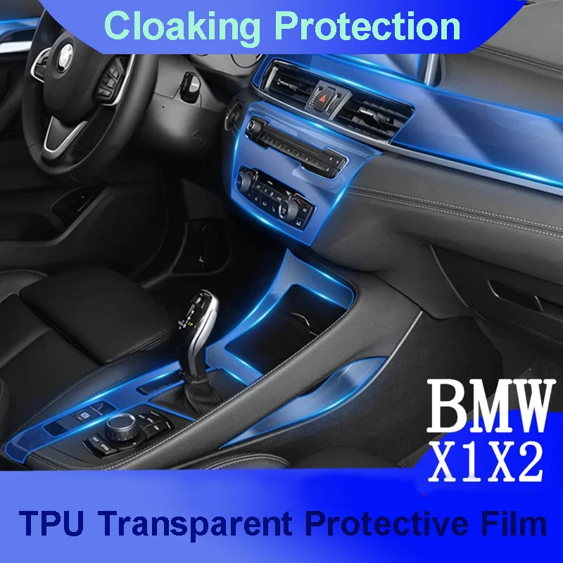 For BMW F39 F48 X1X2 2016-2020 Car Interior Center console Transparent TPU Protective film Anti-scratch Repair Sticker Refit