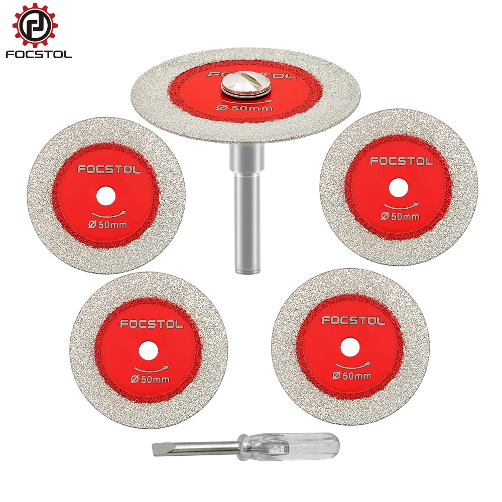 

FOCSTOL Diamond Cutting Disc Glass Jade Crystal Tile Marble Saw Blade Brazed Glass Engraving Round Shank Mini Saw Blade