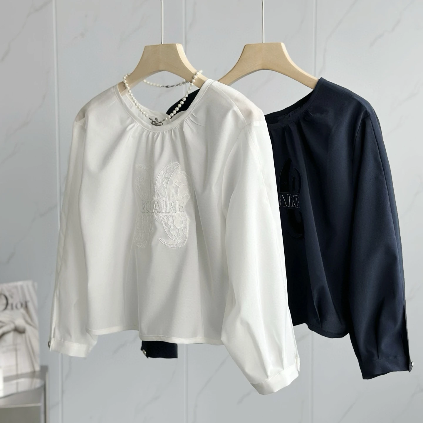 

Loose Long Sve round Ne irt Ba Button Korean Sle Commute irt Summer Single Polyester Fiber Casual Women's irt