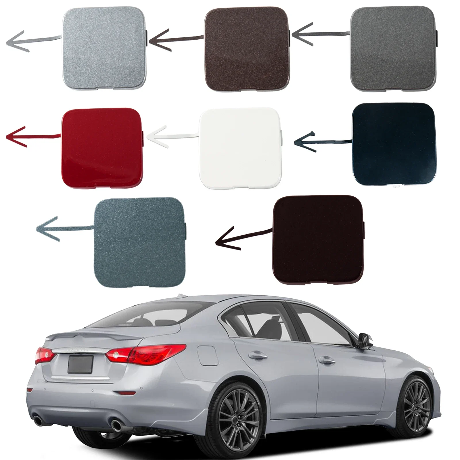 

Rear Bumper Tow Hook Cover Cap Eye For Infiniti Q50 2014 2015 2016 2017 2018 Trailer Cover 850714GA0A 85071-4GA0A