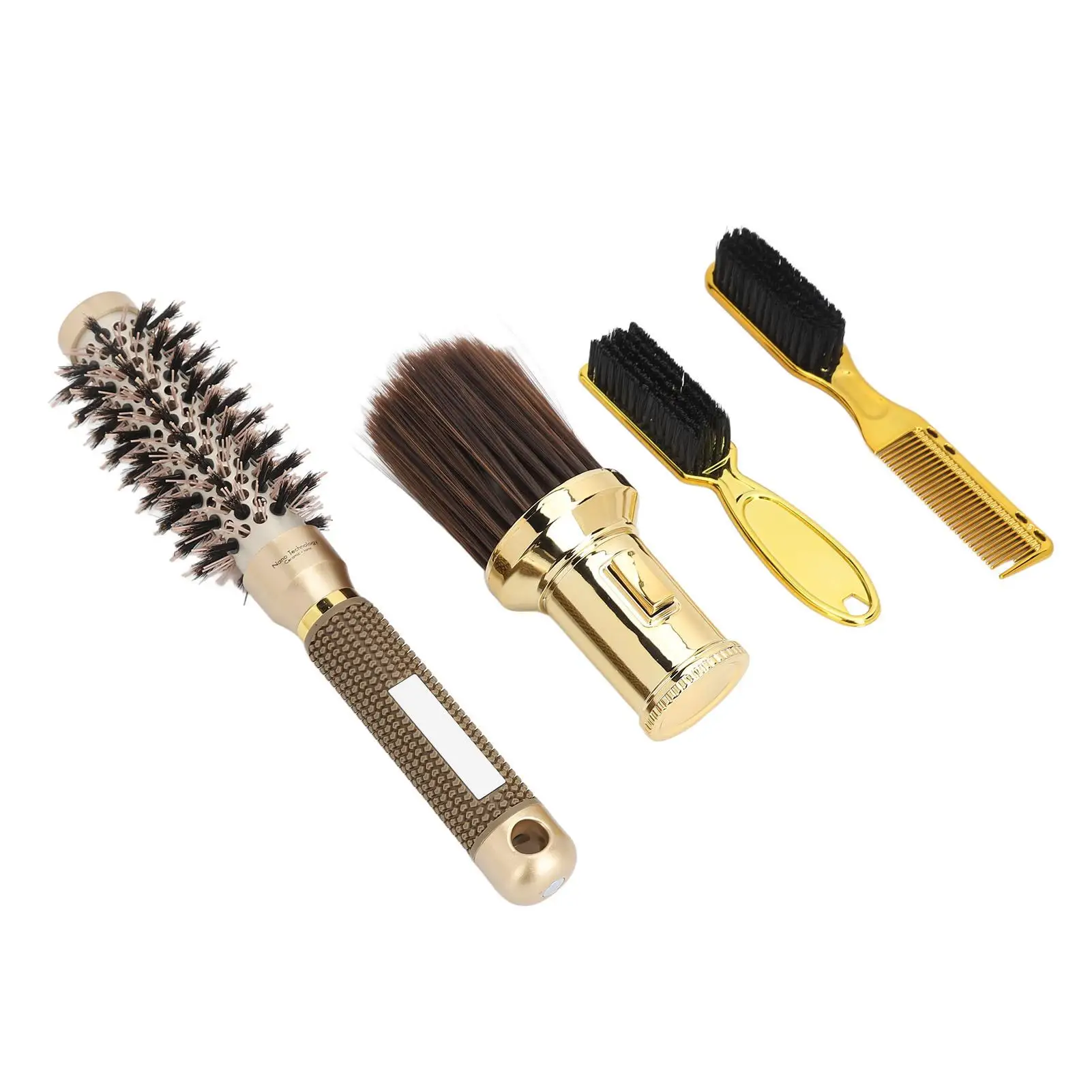 Ergonomic Hairdressing Kit - Professional Offset Grip Brush & Comb Cleaner for Beginners & for salon Use - Reduces Hand