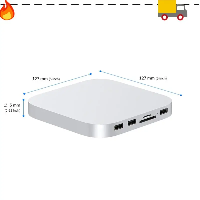 Discount-For Mac Mini USB C Hub With M.2 SSD Enclosure For Mac Mini M4/M4 Pro Stand Type-C Dock Station USB3.2 SD/TF4.0