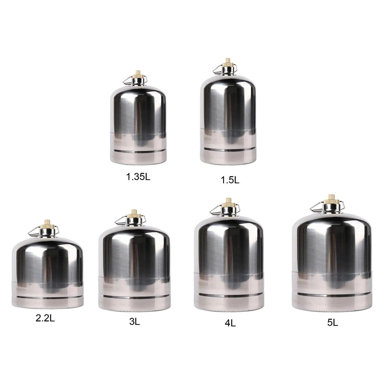 Gas Fuel Canister Empty Refillable Portable Stainless Steel Copper Gas Canister for BBQ Hiking Backpacking Camping Stove Outdoor