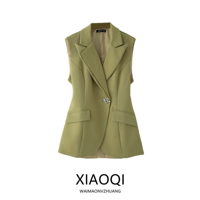 Sommer 2025, schmale Passform, Svel-Design, Bal, unregelmäßige Anzugweste, Jaet Faionable Commuting Sle, reine Farbe