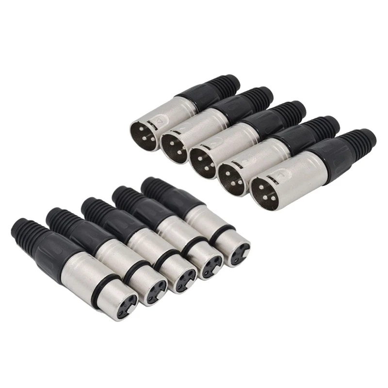 

30Pcs 3 Pin XLR Solder Type Connector 15 Male + 15 Female Plug Cable Connector Microphone Audio Socket