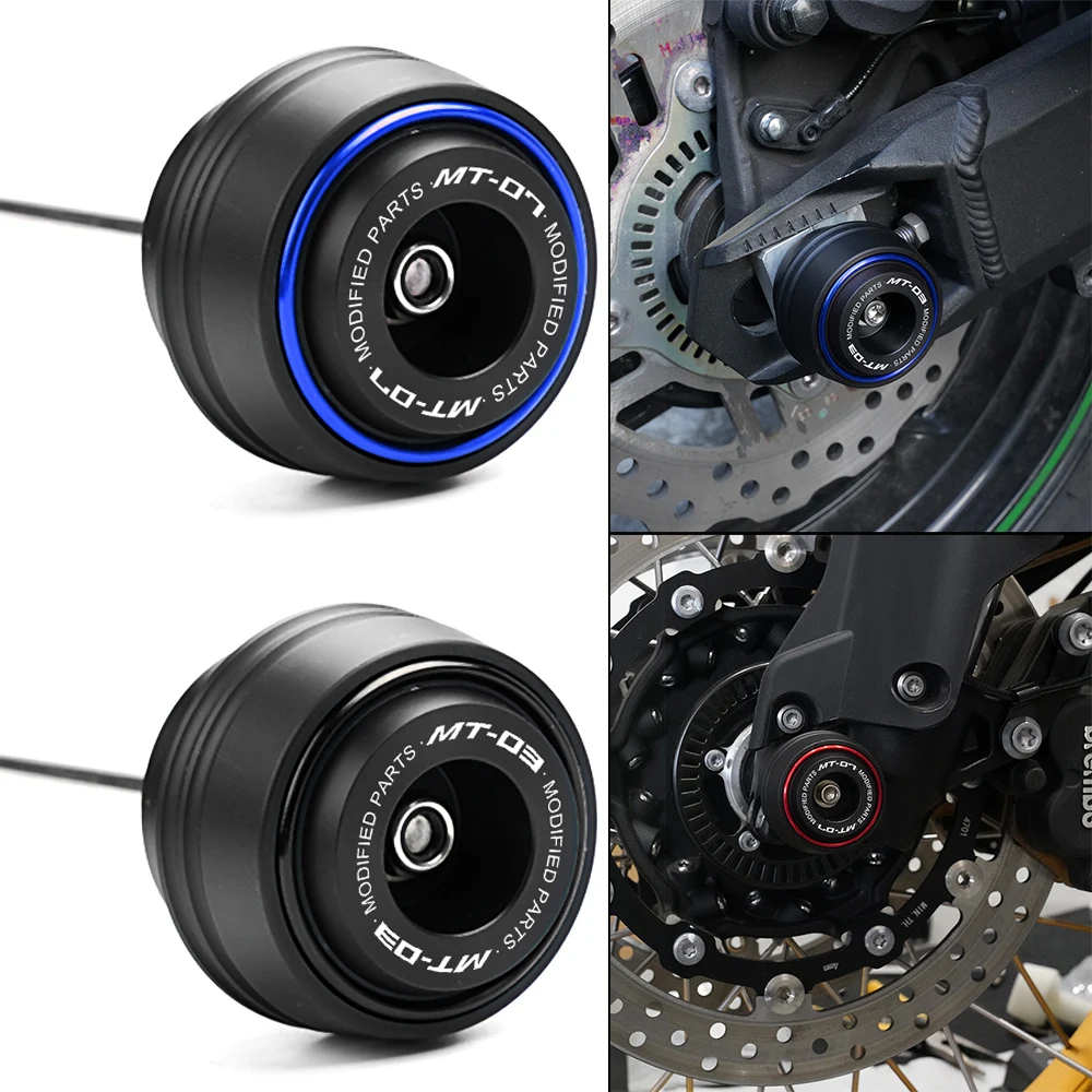Per YAMAHA MT07 MT 07 MT03 MT 03 07 2014-2024 2025 Moto Assale Anteriore E Posteriore Forcella Crash Slider Ruota Protector MT-07 MT-03