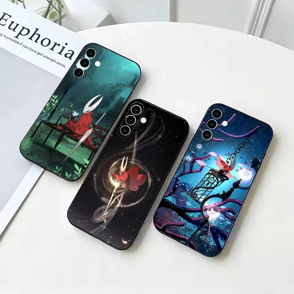 Cute Game H-Hollow Knight S-Silksongs  Anti-drop Black Soft Silicone Case For Samsung Galaxy A73 A72 A71 A53 A52 A51