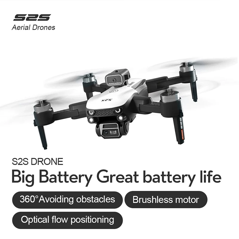 S2S Drone Professional 8K HD Dual Camera Brushless Motor Obstacle Avoidance Smart Aircraft RC Helicopter Foldable Quadcopter Toy