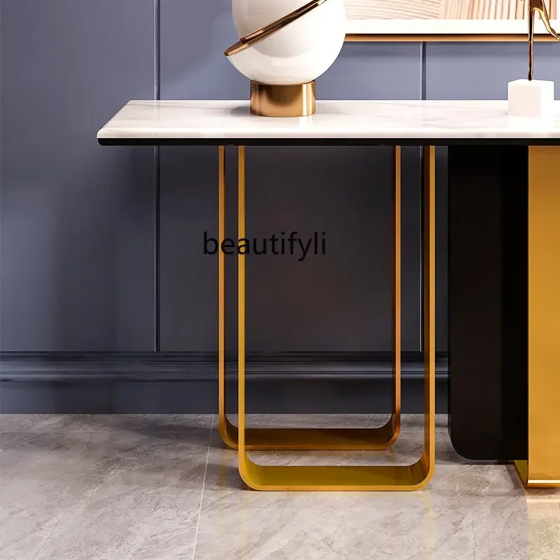 1zMild الفاخرة الرخام خشب متين الشرفة الحديثة الحد الأدنى عرض جانبي تايبي خزانة حائط أوروبية مدخل مدخل خزانة