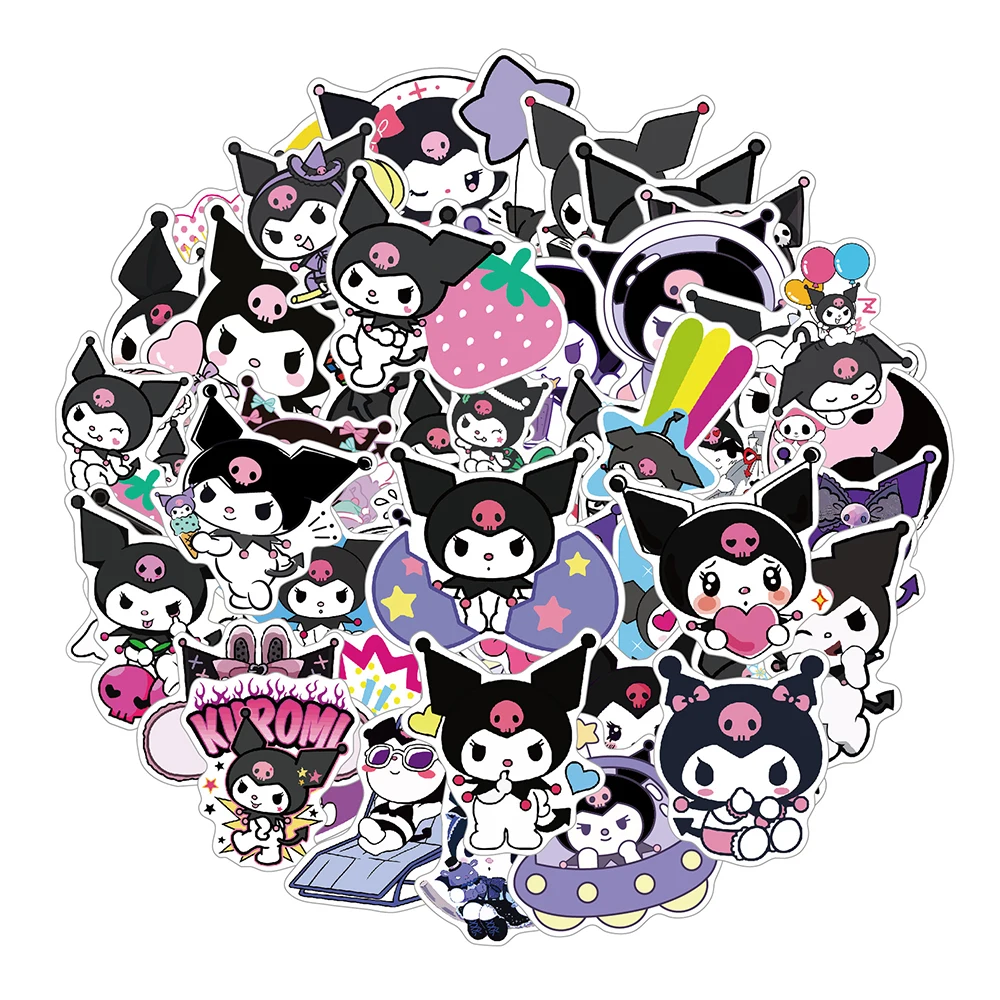 10/30/50PCS Sanrio Cartoon Kuromi Stickers Kids DIY Decoration Phone Bike Laptop Luggage Stationery PVC Waterproof Graffiti Toys