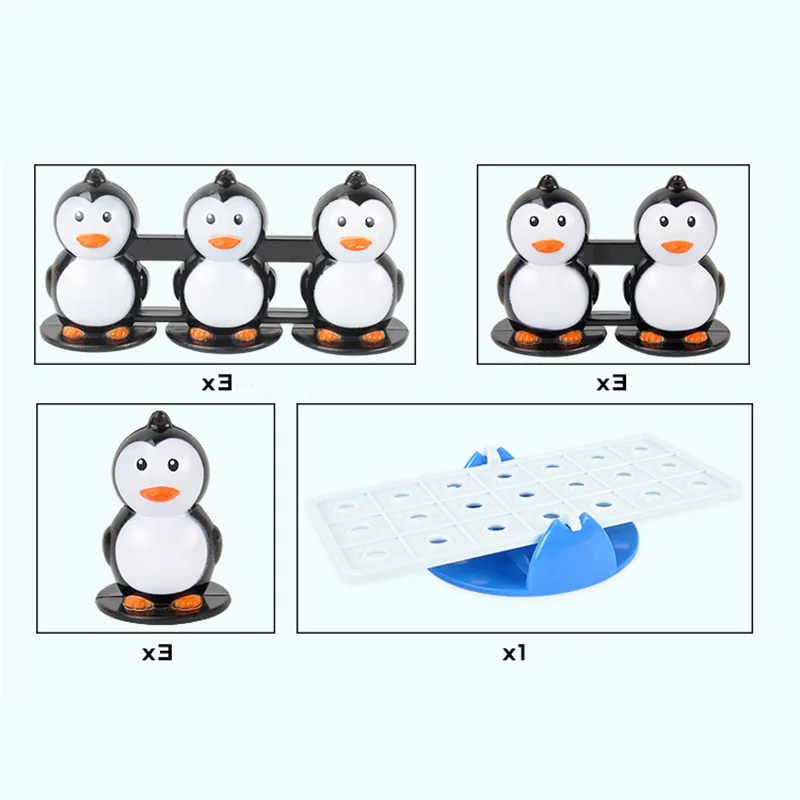ชุดของเล่นเพนกวินซีซอว์เกมกระดานปริศนาแสนสนุกของเล่นเพื่อการศึกษาสำหรับเด็ก