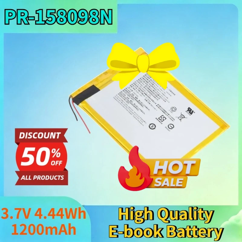

New PR-158098N 3.7V 4.44Wh 1200mAh Li-ion Battery for Kobo Liba H20 EVE PT158098 Electronic Reader High Quality E-book Battery