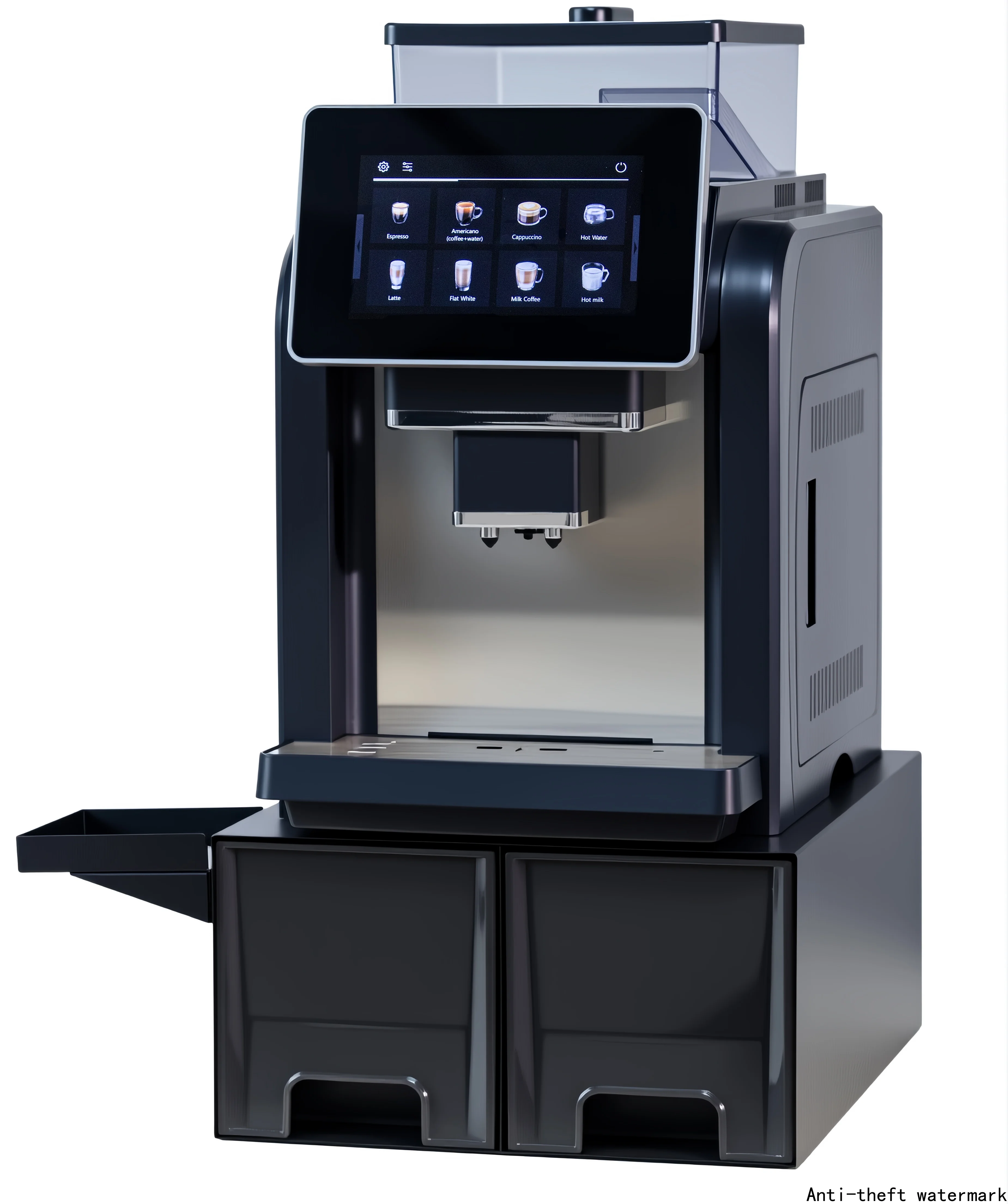 

Hot-selling product in 2025 – Commercial fully automatic stainless steel espresso machine, smart touch control, home use model.