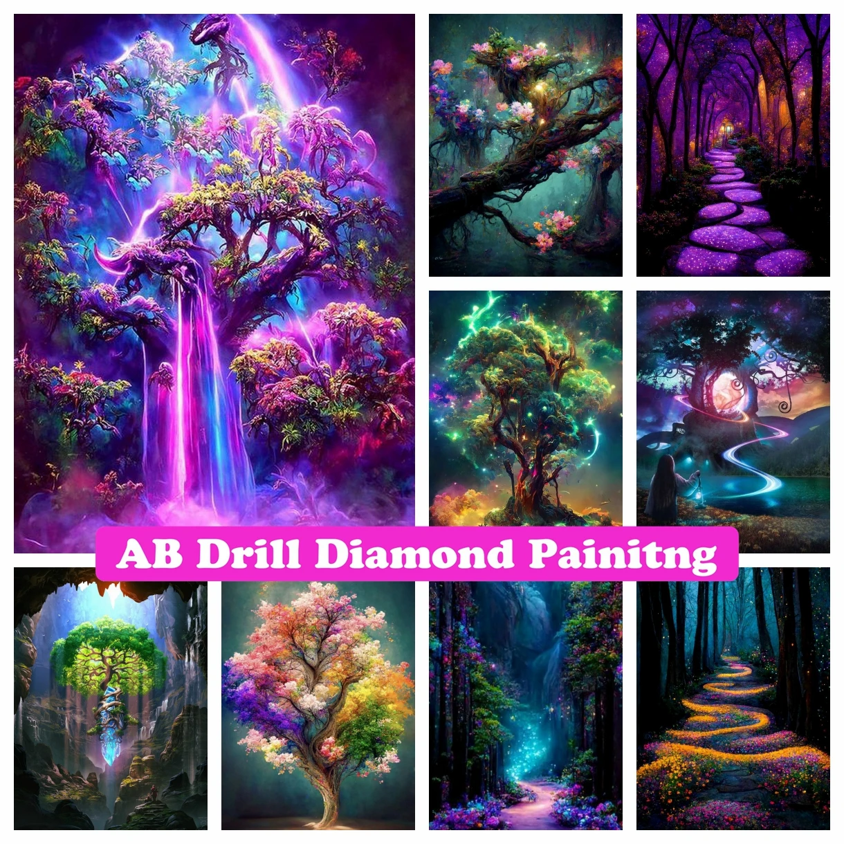 

Fantasy Forest 5D DIY AB Drills Diamond Painting Embroidery Cross Stitch Fairy Tale Landscape Art Rhinestone Mosaic Child Gifts