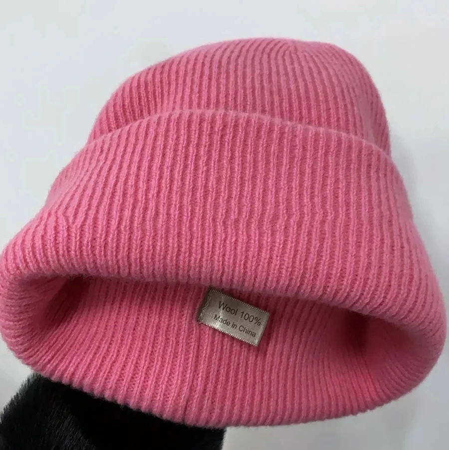 Couples Hats Superior Quality 100% Wool Caps Women Double Layers Thick Pullover Hat Winter Warm Soft Man Students Knit Hat SA252