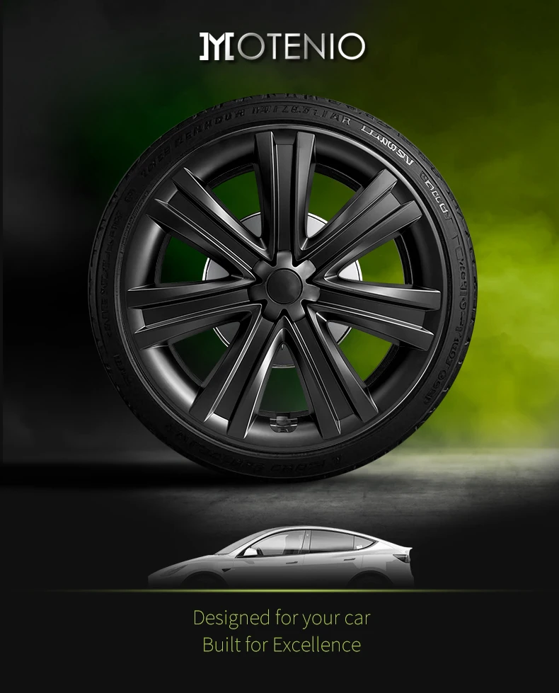 4-teiliges Radkappen-Design für Tesla Model S (2022–2024)/Model Y (2020–2024), 19-Zoll-Radabdeckung, Leistung, Vollfelgen-Nabenabdeckung, Zubehör – Detail 2