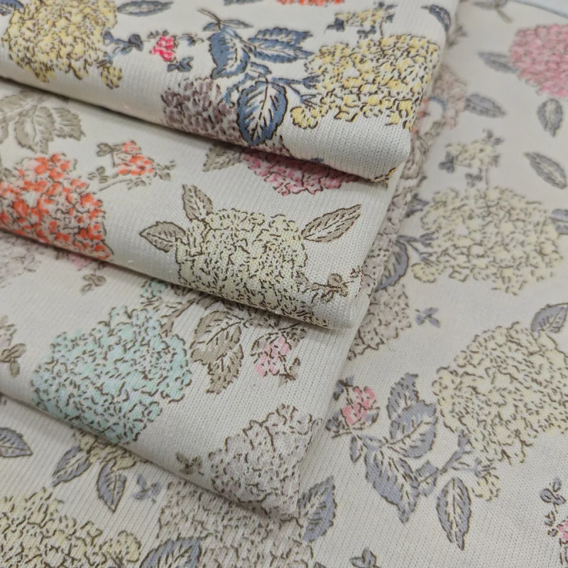 

2025 Floral Printed Knitted Fabric - Soft Stretch Jersey/Dobby Knit for Dress/Scarf (Customizable)