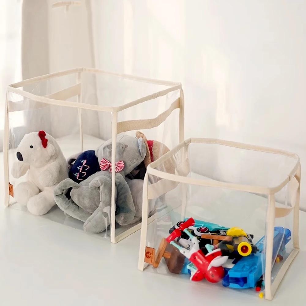 

Children's Toys Storage Basket Transparent Storage Box Large-capacity Desk Makeup Organizer Plush Toys Storage Basket Household