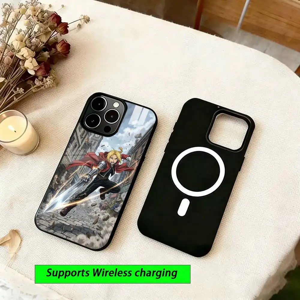 Fullmetal Alchemist E-Edward Elric  Phone Case For iPhone15,16,17,14,13,12,11 Plus,Pro Magnetic For  Wireless Charging