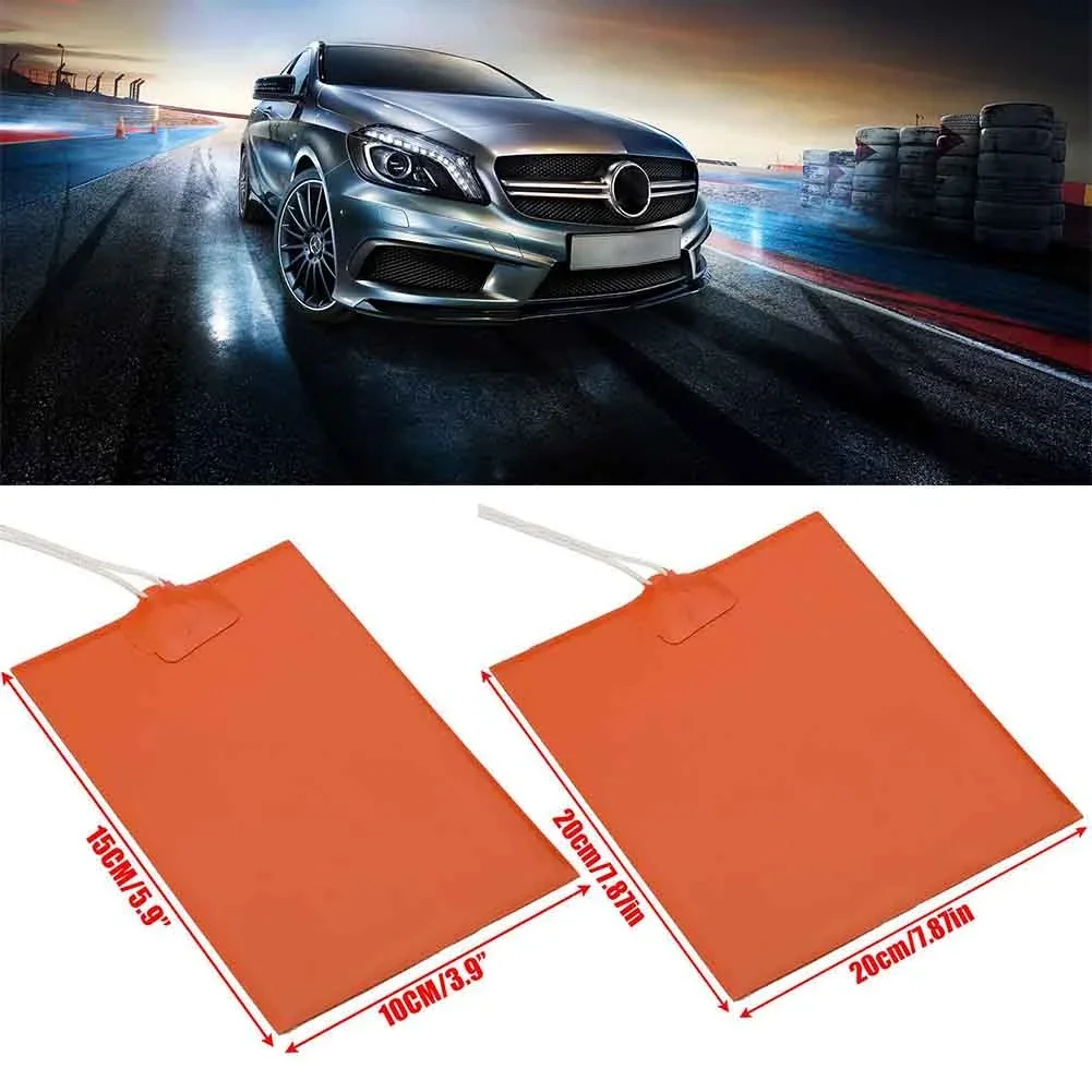 300W Silicone Heating Pad 220-240V Car Engine Oil Pan Sump Tank Heater Pad Waterproof Silicone Heater Blanket 15/20cm Orange